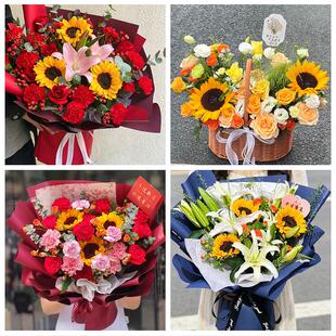 贵港港北港南覃塘区平南桂平同城鲜花店父亲节向日葵花束男士生日