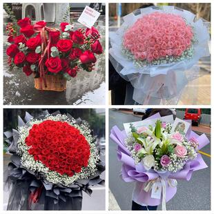 咸阳市秦都杨陵渭城区三原县花店同城配送女友生日情人节玫瑰花束