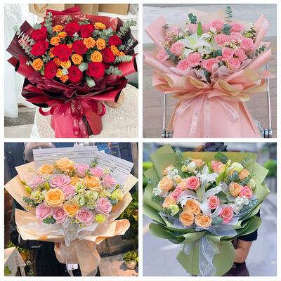 天津河东唐家口向阳楼常州道花店同城送男女友领导玫瑰混搭鲜花束