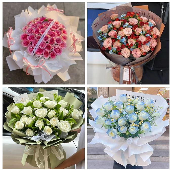 送昆明市宜良县石林县嵩明县同城鲜花店七夕节11朵33枝玫瑰送女友