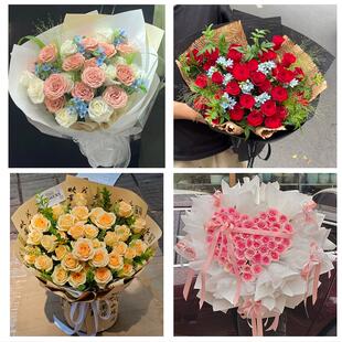 送鞍山市台安县岫岩县海城市花店同城配送女友生日情人节玫瑰花束