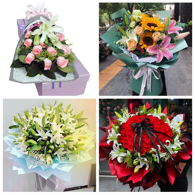 北京石景山区金顶街广宁五里坨同城鲜花店送老婆玫瑰百合生日花束