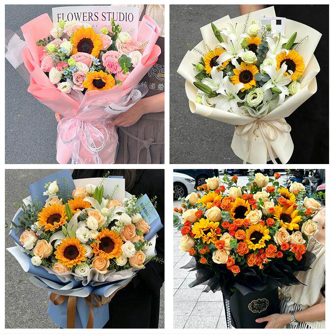 怀化市芷江靖州通道县洪江市同城鲜花店成人礼高考向日葵玫瑰花束