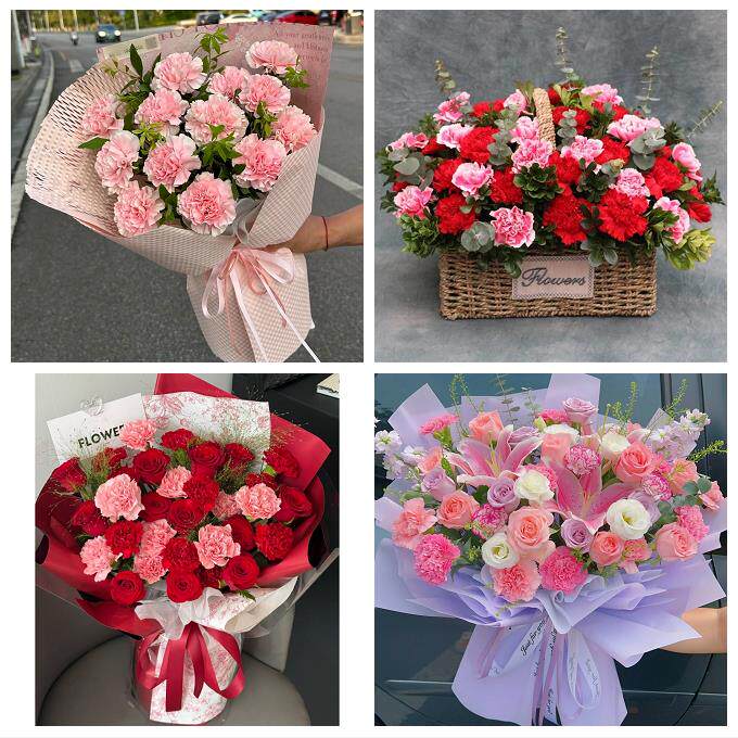 送阜新市细河区阜新县彰武县同城鲜花店38节送长辈女士康乃馨百合