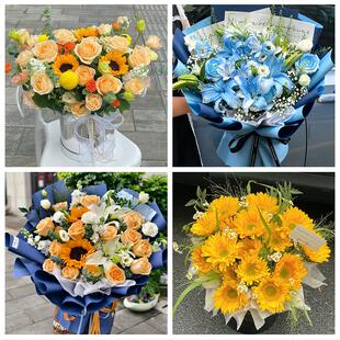 温州市鹿城龙湾区瓯海洞头区同城鲜花店父亲节向日葵花束男士生日
