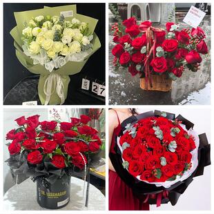 绥化市北林区望奎兰西青冈县花店同城配送女友生日情人节玫瑰花束