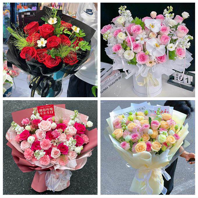 天津南开向阳路嘉陵道王顶堤同城鲜花店订玫瑰向日葵混搭生日花束