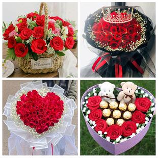 女神节订红玫瑰送绍兴市诸暨市上虞区嵊州市同城鲜花店送女友老婆