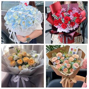 湖北武汉市东西湖区汉南蔡甸区同城鲜花店订33朵玫瑰送情人女朋友