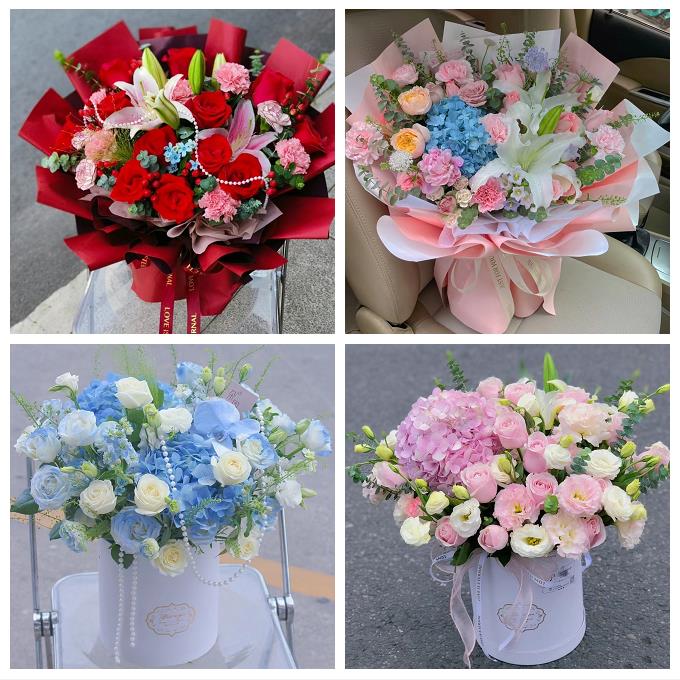 博尔塔拉州博乐市精河温泉县鲜花店同城送女朋友玫瑰混搭生日花束