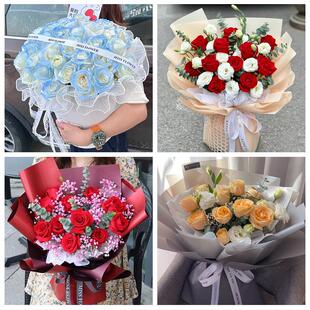 湖北武汉市汉阳区武昌区青山区同城鲜花店订33朵玫瑰送情人女朋友