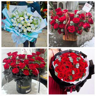 深圳龙岗区布吉坂田南湾平湖花店同城配送女友生日情人节玫瑰花束