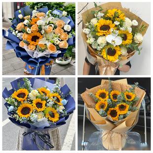 淮南八公山潘集区凤台县寿县同城鲜花店父亲节向日葵花束男士生日