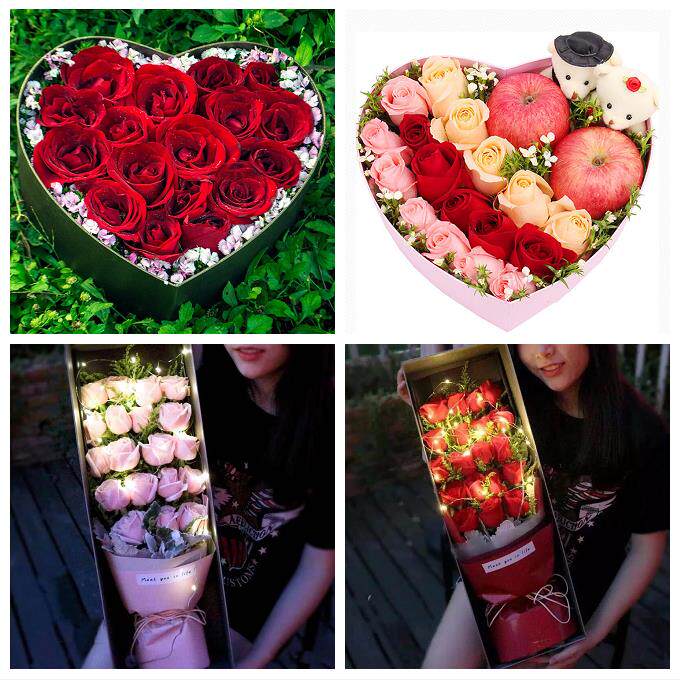 重庆市潼南荣昌区梁平城口县鲜花店同城配送平安夜圣诞节玫瑰礼盒