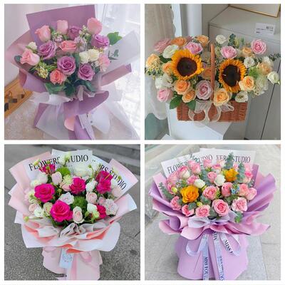 聊城东阿县冠县高唐县临清市花店同城送男女友领导玫瑰混搭鲜花束