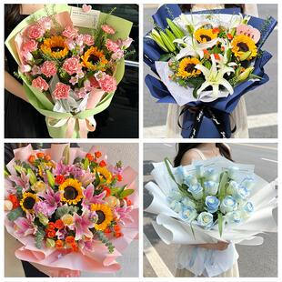 大连市甘井子旅顺口普兰店区同城鲜花店父亲节向日葵花束男士生日