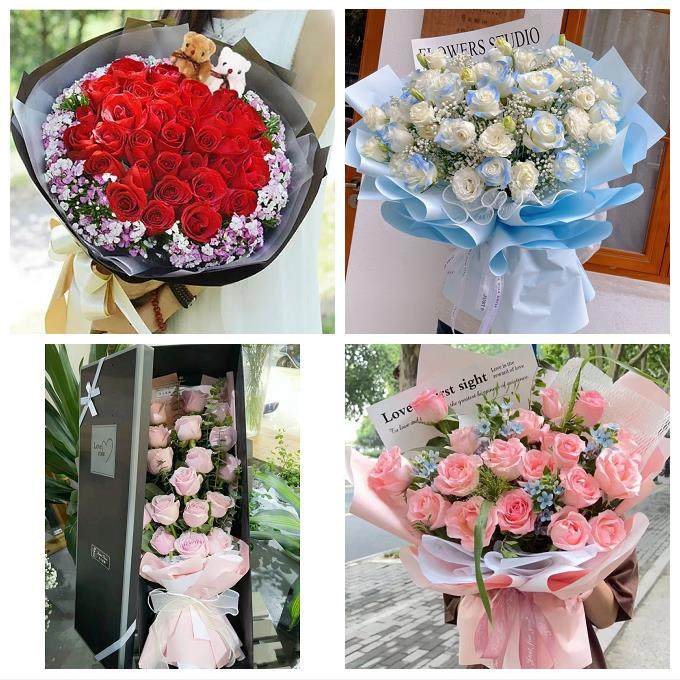 云南曲靖市麒麟区沾益区马龙区鲜花店同城配送媳妇女友圣诞节玫瑰