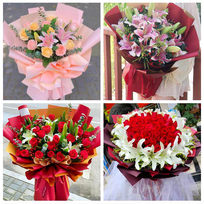 郑州上街惠济区中牟县巩义市鲜花店同城配送老婆香水百合玫瑰花束