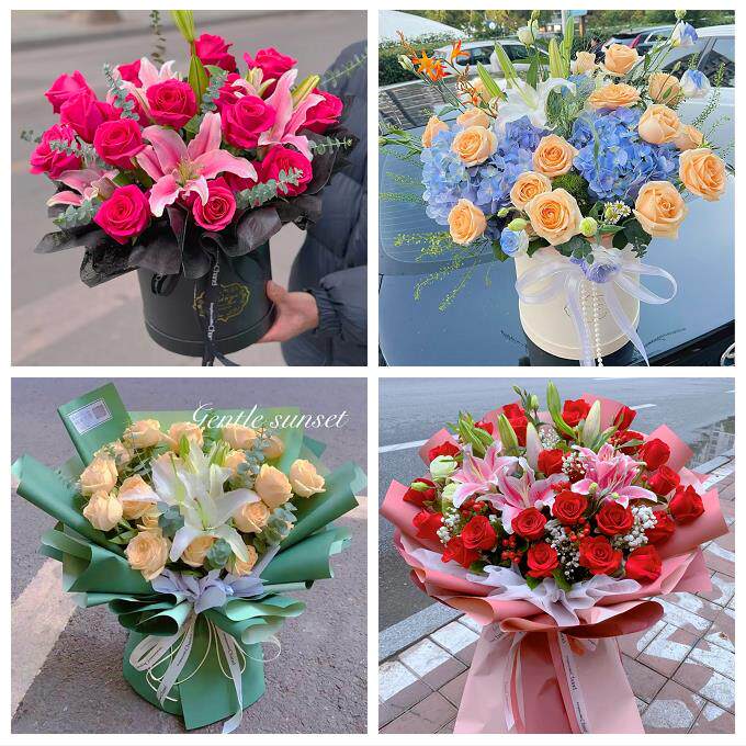 广东湛江市麻章区遂溪县徐闻县鲜花店同城送玫瑰香水百合生日花束