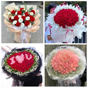 天津市南开区向阳路嘉陵道街道同城鲜花店订33朵玫瑰送情人女朋友