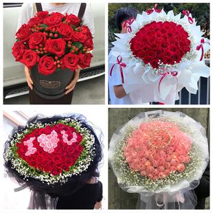 广西桂林市秀峰叠彩象山七星区同城鲜花店订33朵玫瑰送情人女朋友