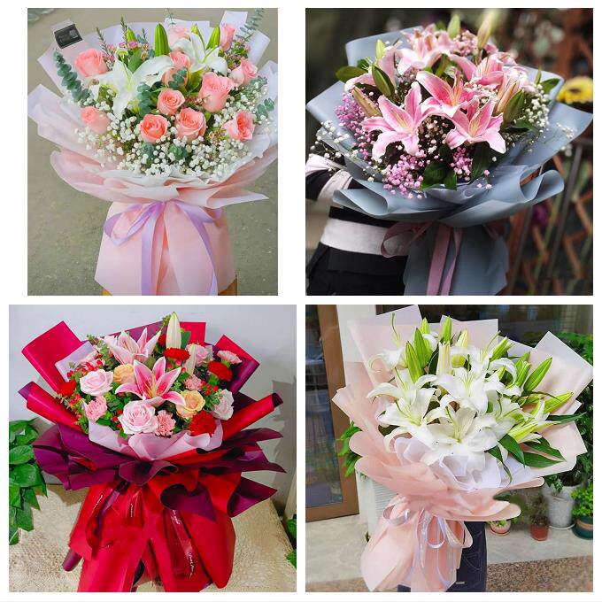 北京石景山区八宝山老山八角鲜花店同城配送老婆香水百合玫瑰花束