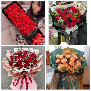 广西省贺州市钟山县富川县附近同城鲜花店订33朵玫瑰送情人女朋友
