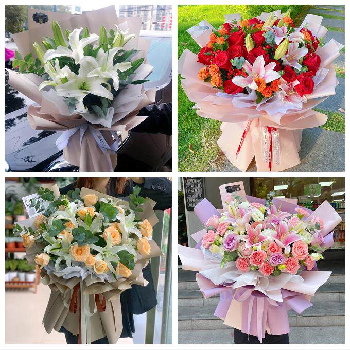 玫瑰香水百合送老婆朋友生日东莞市厚街沙田道滘镇洪梅镇同城花店