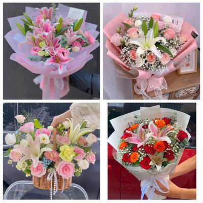 河北张家口张北康保沽源尚义县鲜花店同城送玫瑰香水百合生日花束