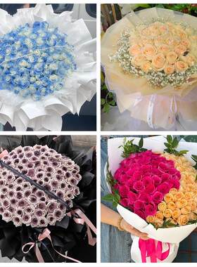江西南昌市新建区安义县进贤县同城花店送女朋友玫瑰订生日鲜花束