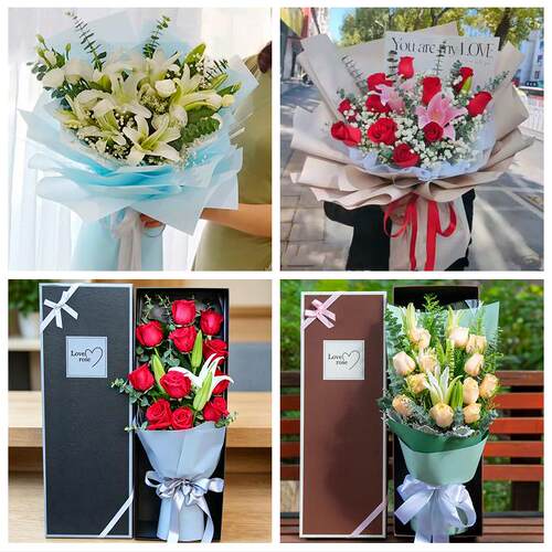 送台州市仙居县温岭市临海市鲜花店同城配送老婆香水百合玫瑰花束