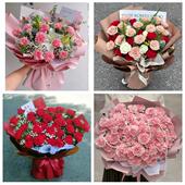 送南京市江宁区溧水区高淳区同城鲜花店订38妇女节康乃馨百合花束