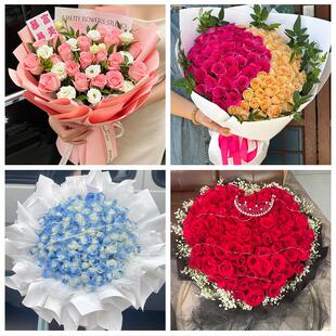 辽宁抚顺市抚顺县新宾县清原县同城花店送女朋友玫瑰订生日鲜花束