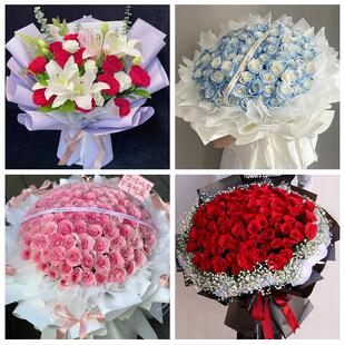 天津市西青区精武大寺王稳庄同城鲜花店情人节表白送玫瑰花束礼盒