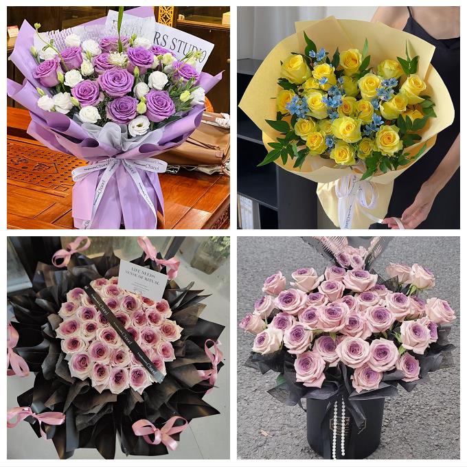 太原市小店区迎泽区杏花岭区鲜花店卡布碎冰蓝紫玫瑰花束同城配送