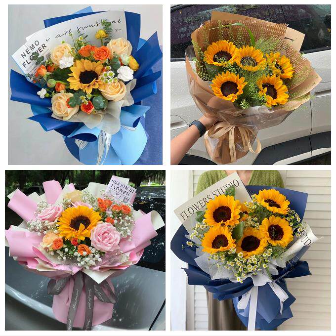 广东广州市花都南沙从化增城区同城鲜花店向日葵玫瑰混搭生日花束
