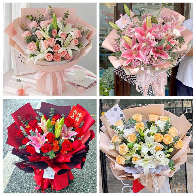 四川雅安市雨城区名山区荥经县鲜花店同城送玫瑰香水百合生日花束