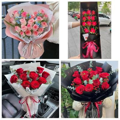 广东湛江市赤坎区霞山区坡头区同城鲜花店玫瑰草莓花束送女友闺蜜