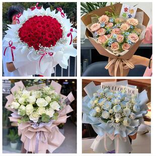 云南红河州个旧市开远市蒙自市同城鲜花店订33朵玫瑰送情人女朋友