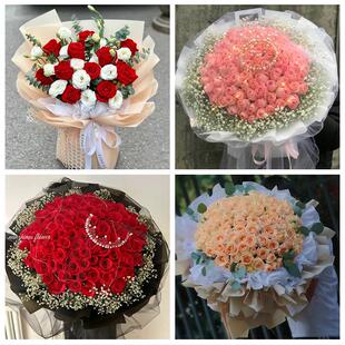 天津市南开区道华苑王顶堤街道同城鲜花店订33朵玫瑰送情人女朋友