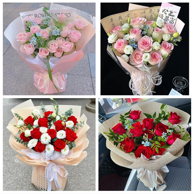 昭通市昭阳区鲁甸巧家盐津县鲜花店同城送女朋友玫瑰混搭生日花束