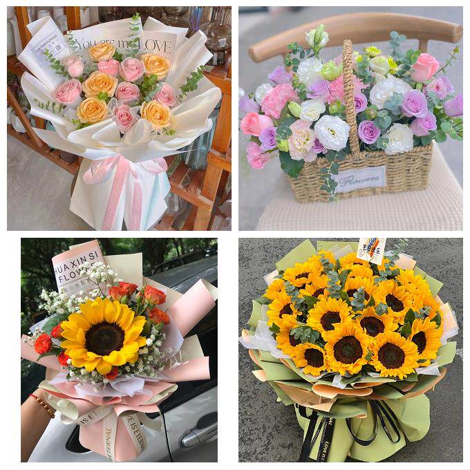广西桂林市平乐县荔浦县恭城县同城鲜花店向日葵玫瑰混搭生日花束