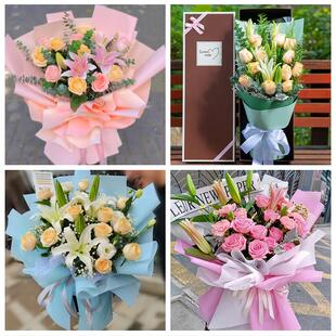 潍坊市寿光安丘市高密昌邑市鲜花店同城配送老婆香水百合玫瑰花束