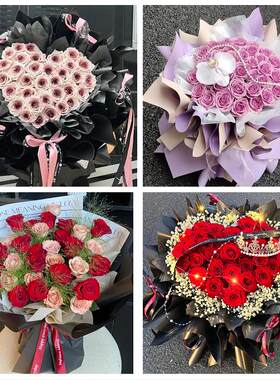 广东广州市花都南沙从化增城区同城花店送女朋友玫瑰订生日鲜花束