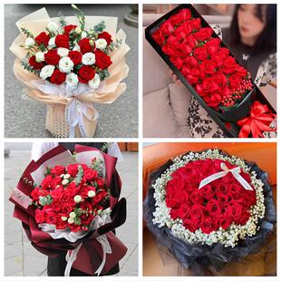 天津市河西区挂甲寺马场越秀路同城鲜花店订33朵玫瑰送情人女朋友