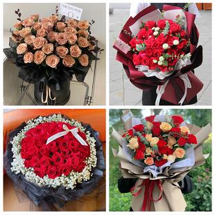 河南开封市禹王台区祥符区杞县同城鲜花店订33朵玫瑰送情人女朋友