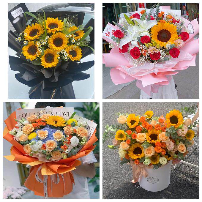 阿克苏市温宿库车沙雅县拜城县同城鲜花店向日葵玫瑰混搭生日花束