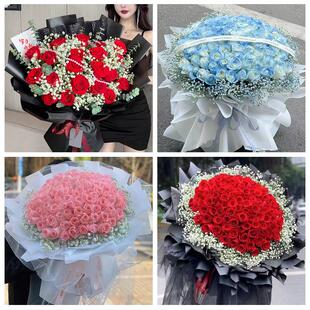 荆州市江陵县石首洪湖松滋市花店同城配送女友生日情人节玫瑰花束