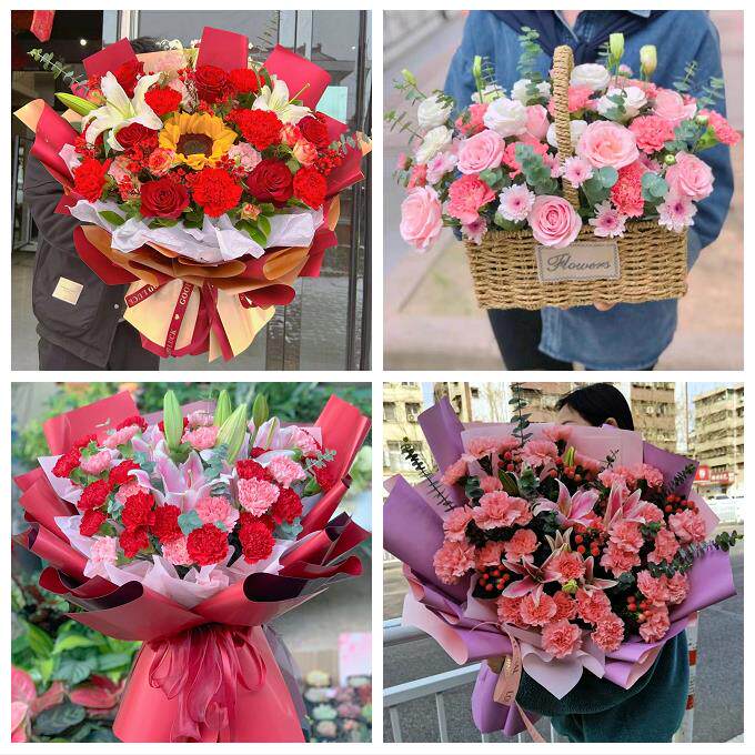 送徐州市鼓楼区云龙区贾汪区鲜花店订康乃馨百合花束同城配送长辈