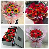 上海市静安区彭浦新村临汾路同城鲜花店订38妇女节康乃馨百合花束